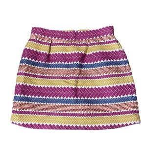 Anthropologie Nomad Morgan Carper Skirt Women size Med Pink Yellow Textured